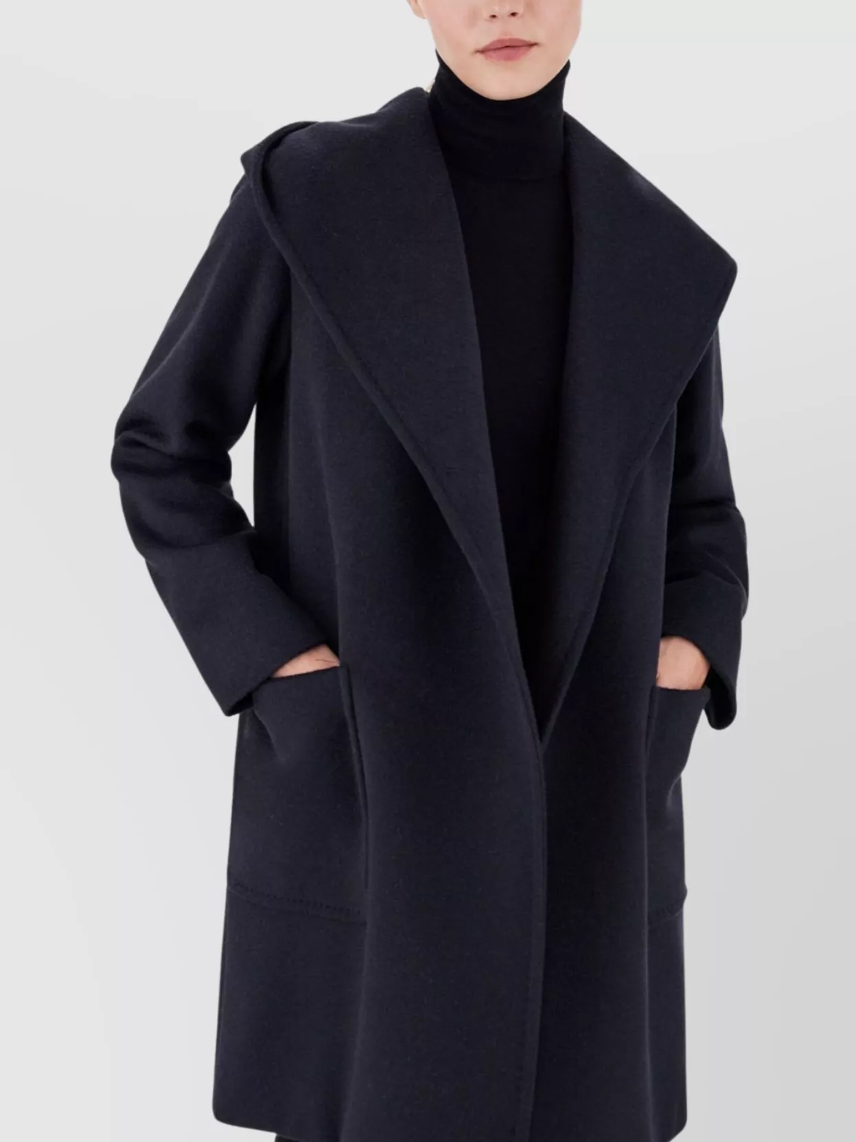 Max Mara Camel Wool Hooded Wrap Coat