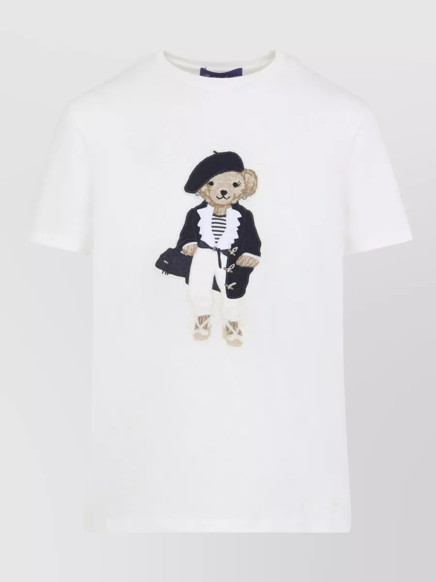 Ralph Lauren Collection Short Sleeve Crew Neck Bear Graphic T-Shirt