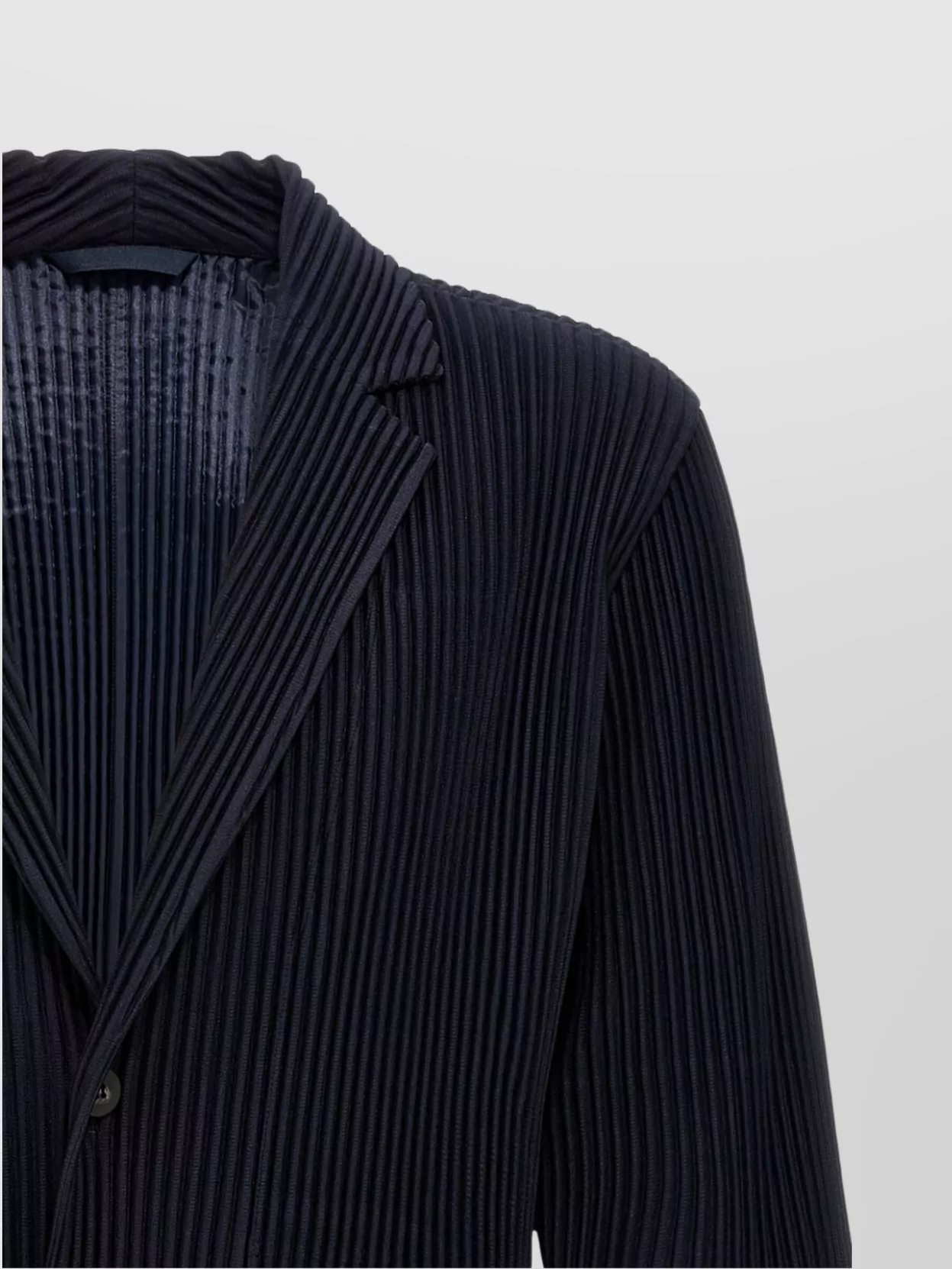 ISSEY MIYAKE SINGLE-BREASTED BLAZER PLEATED TEXTURE NOTCHED LAPEL