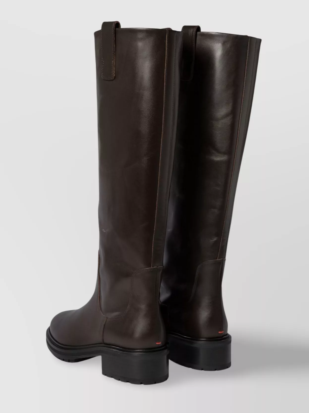 Aeyde "Henry" Leather Knee-High Boots With Chunky Sole