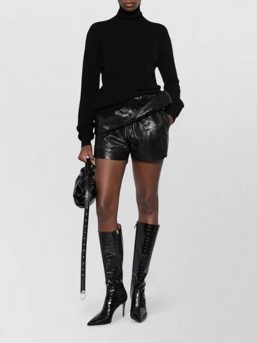 Rick Owens wool ribbed turtleneck sweater