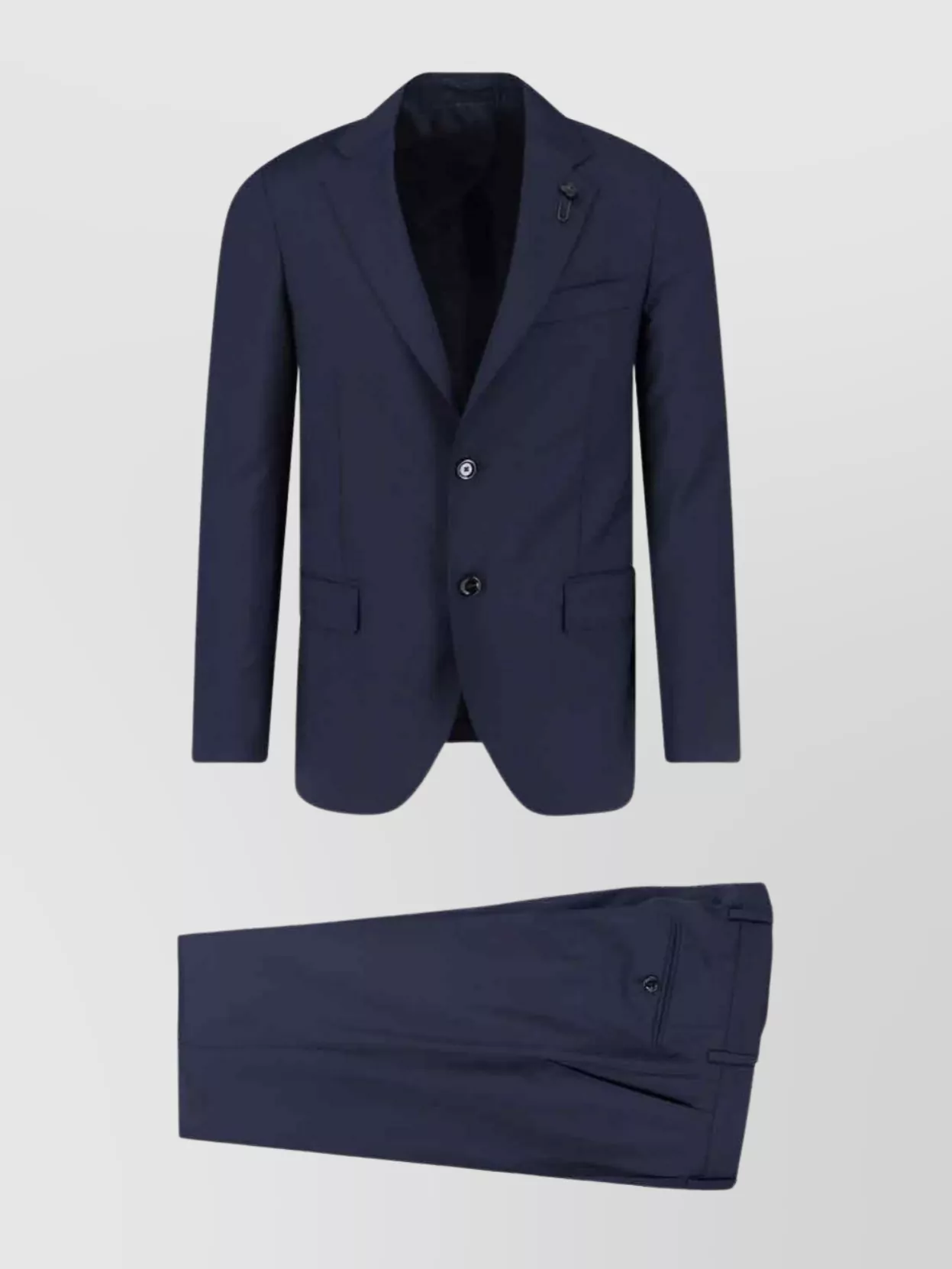 Lardini Tailored Suit With Notch Lapel And Back Vent In Blue