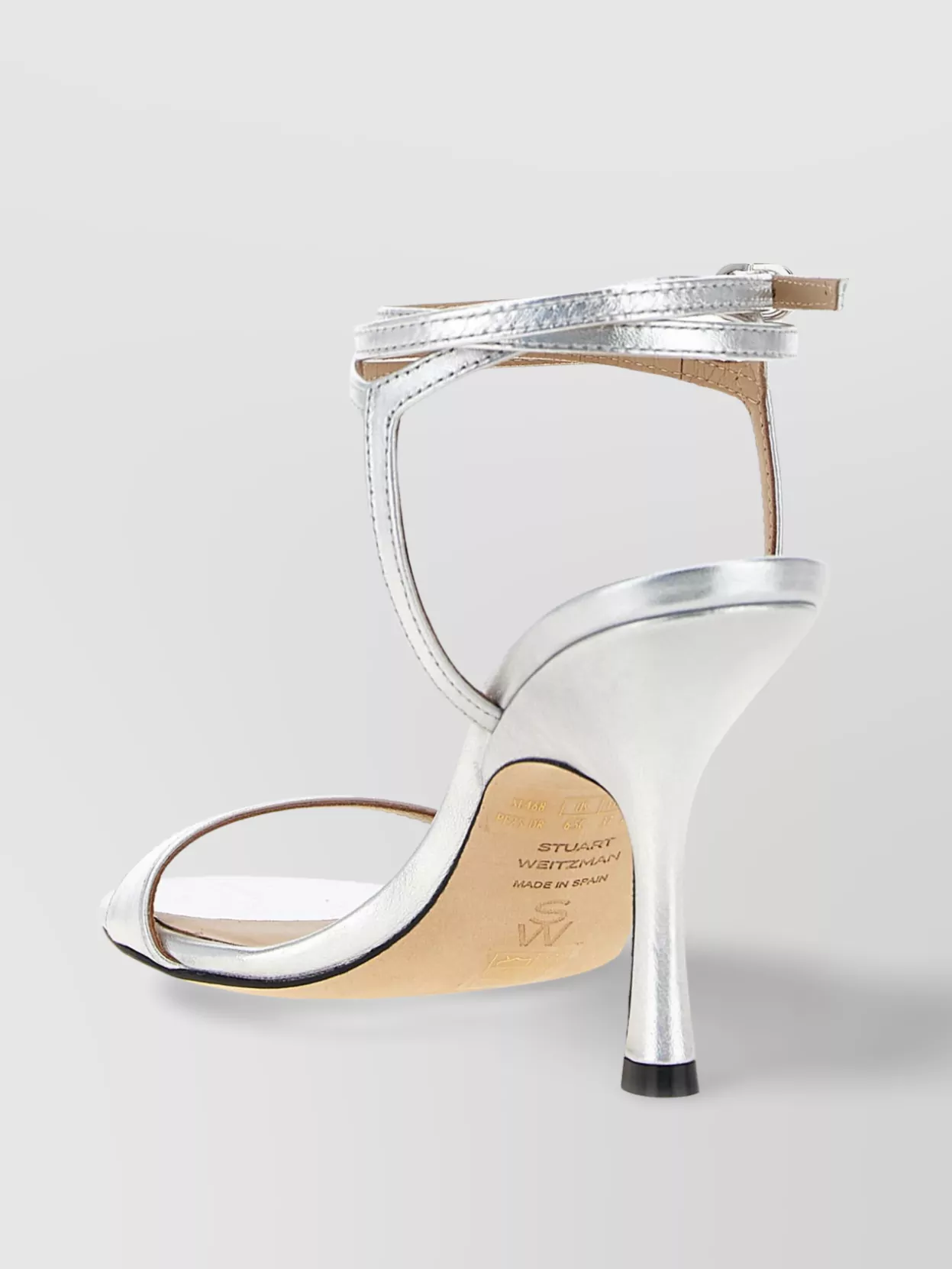 Stuart Weitzman Metallic Buckle Wrap Sandals