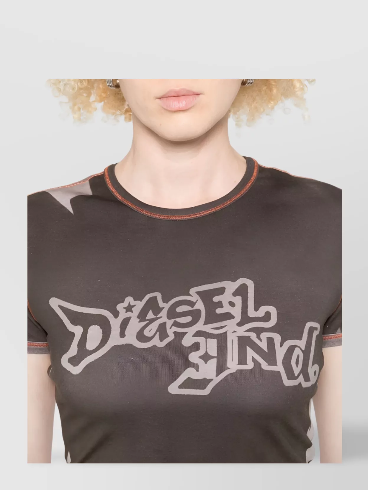 Diesel Graphic Print Crew Neck Short Sleeve Top