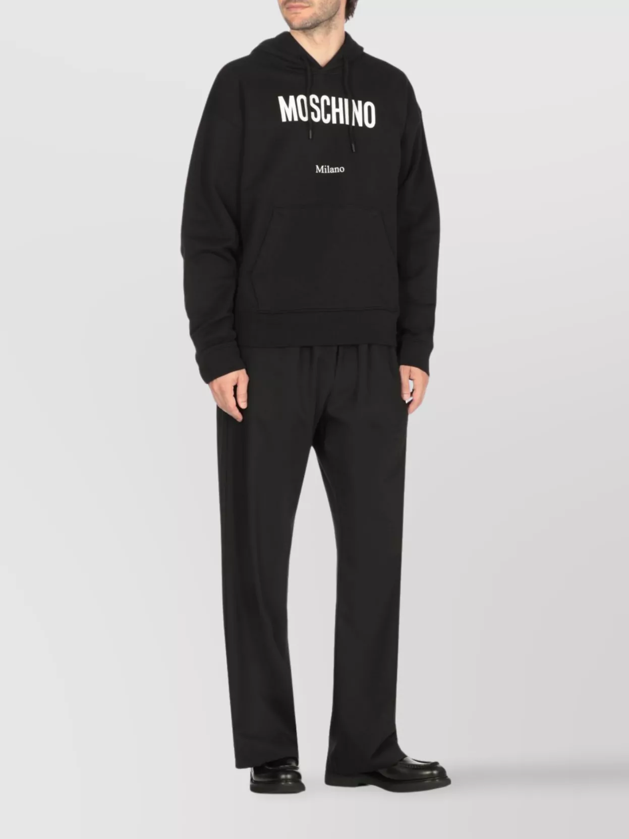 Moschino Cotton Hoodie With Drawstrings And Kangaroo Pocket