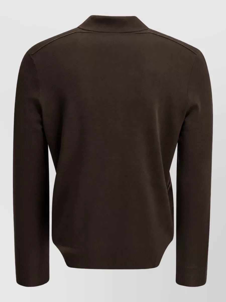Burberry Merino Wool Long-Sleeve Polo Sweater
