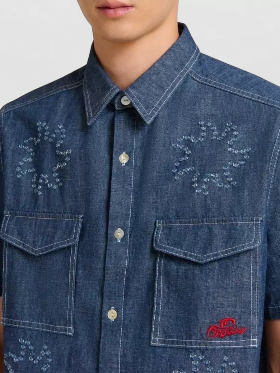Marni Embroidered Pocket Cotton Shirt