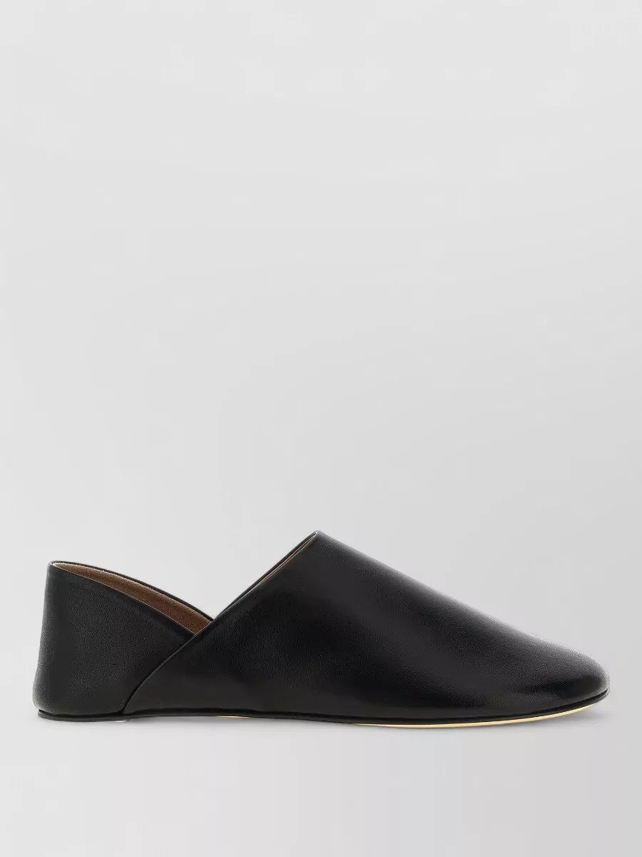 Jw Anderson Babouche Flat Leather Mules Round Toe