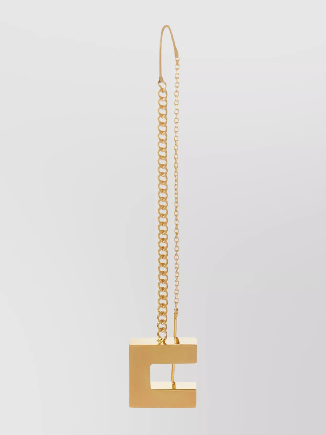 Elisabetta Franchi Dangling Geometric Shape Chain Detail Earrings In Gold