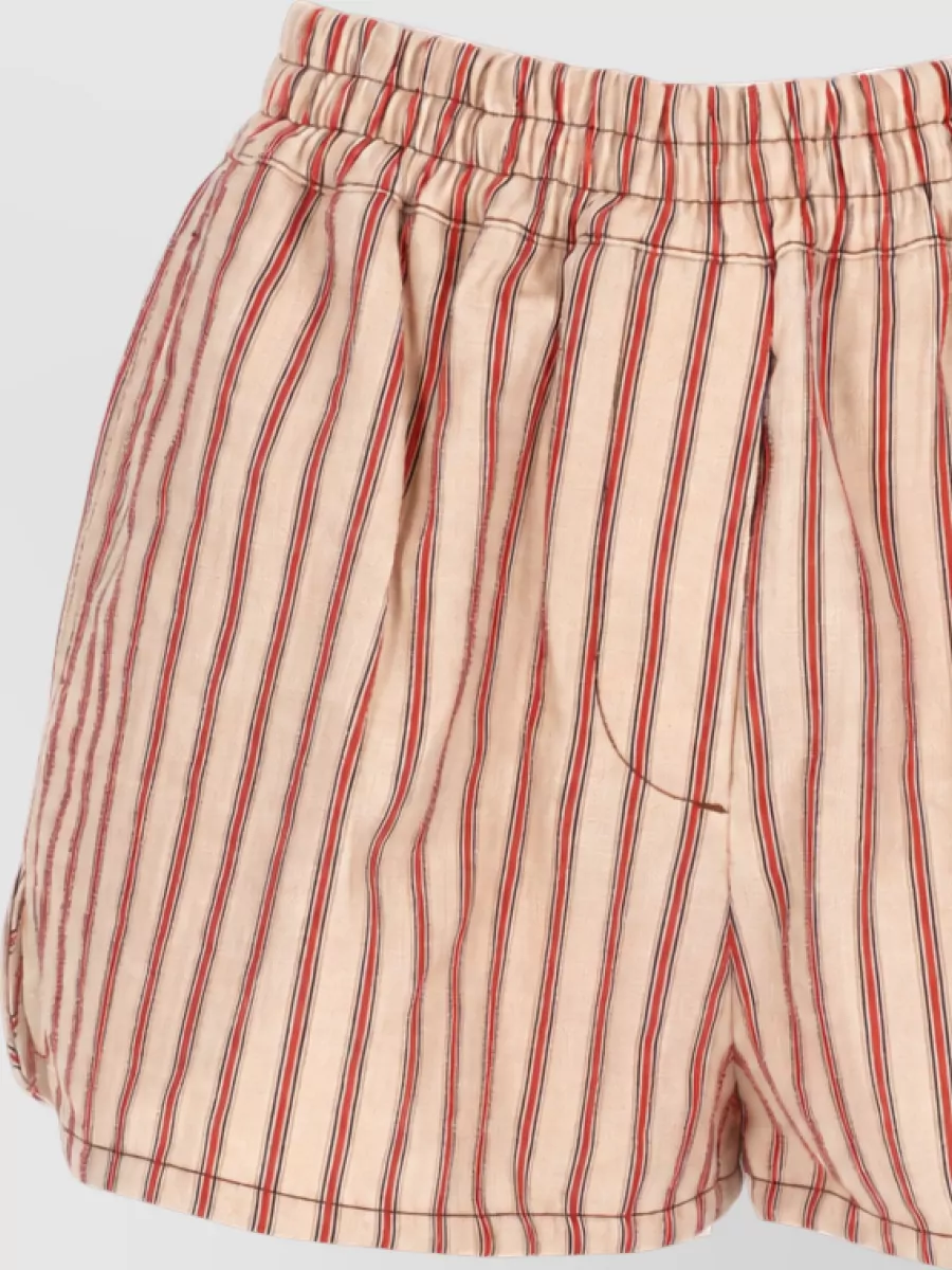Fendi Striped Denim Shorts
