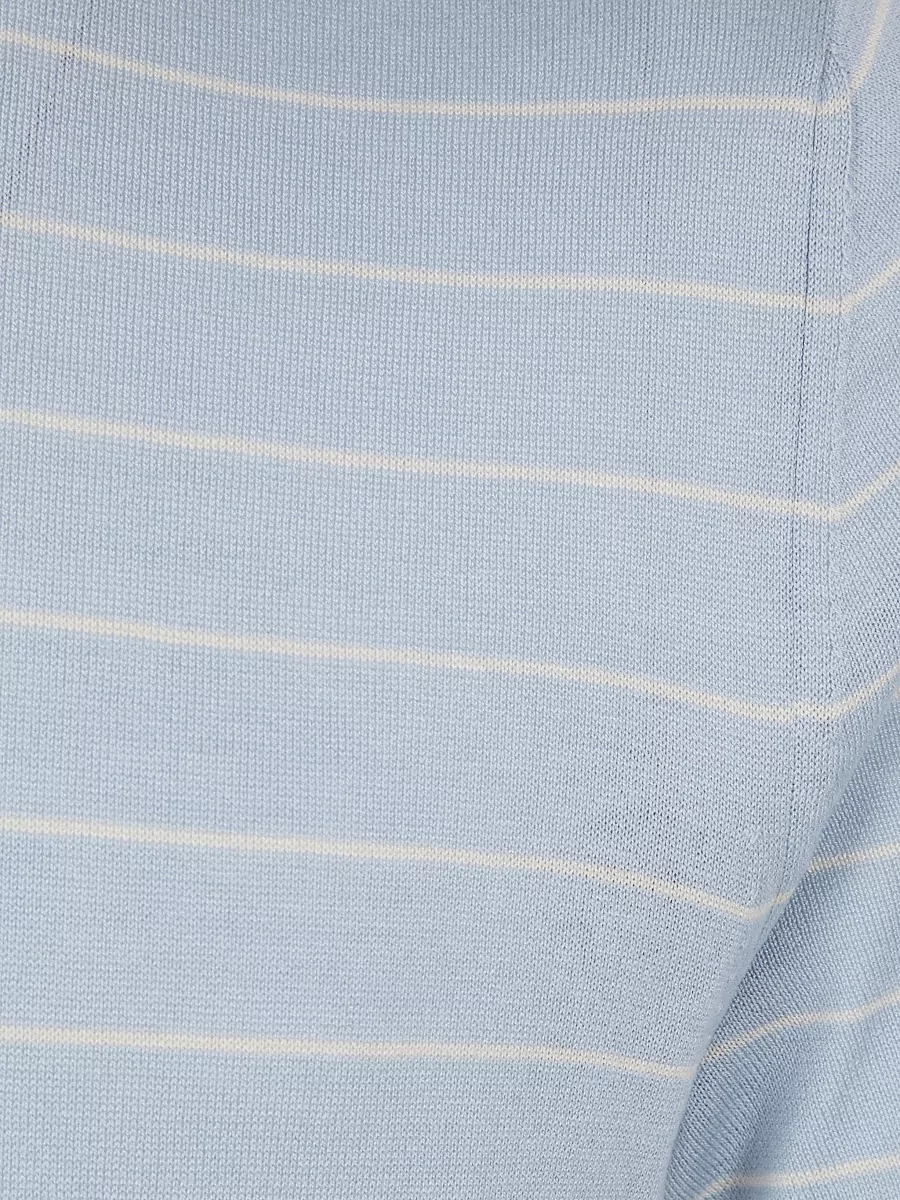 Lardini Striped Crew Neck T Shirt Ribbed Cuffs Hem