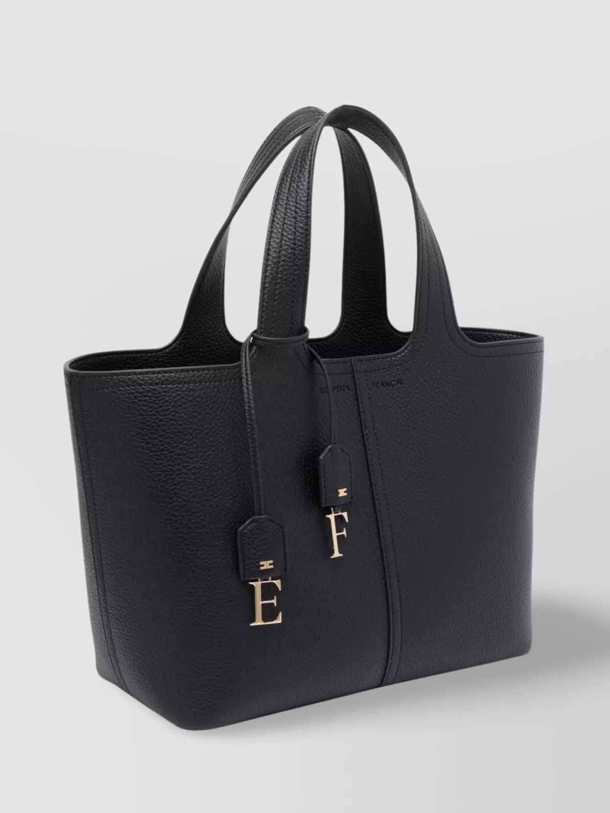 ELISABETTA FRANCHI MEDIUM LEATHER TOTE BAG WITH DUAL HANDLES