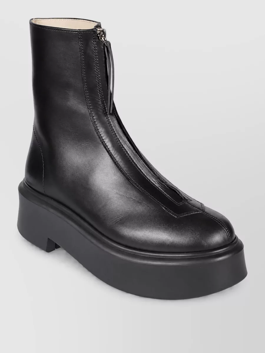 The Row leather lace-up boots