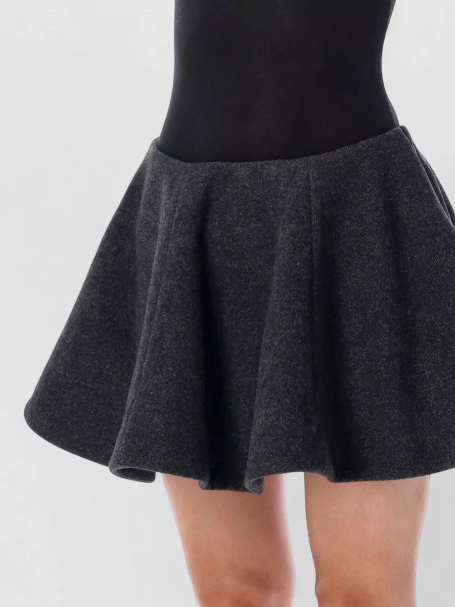 Ganni Cashmere Wool High-Rise Flared Mini Skirt