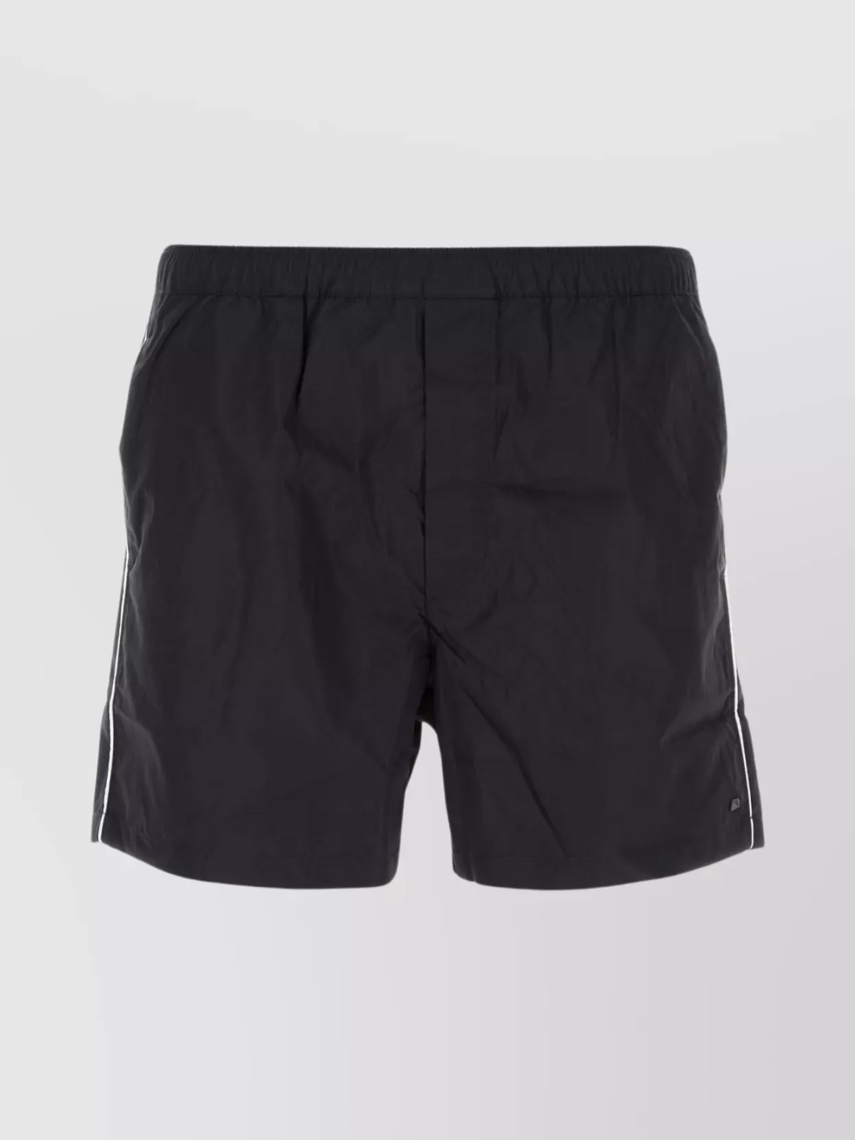 Shop Valentino Elastic Waistband Nylon Swim Shorts