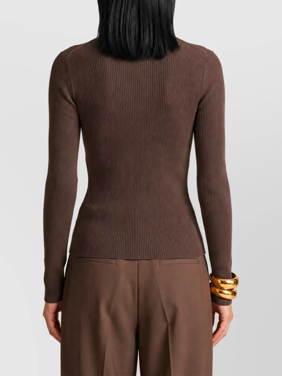 Max Mara Virgin Wool Fine-Knit Fitted Turtleneck Sweater
