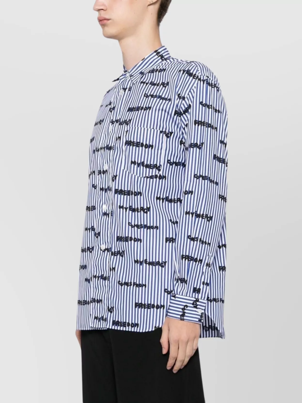 Comme Des Garçons Structured Collar Pleated Pocket Shirt
