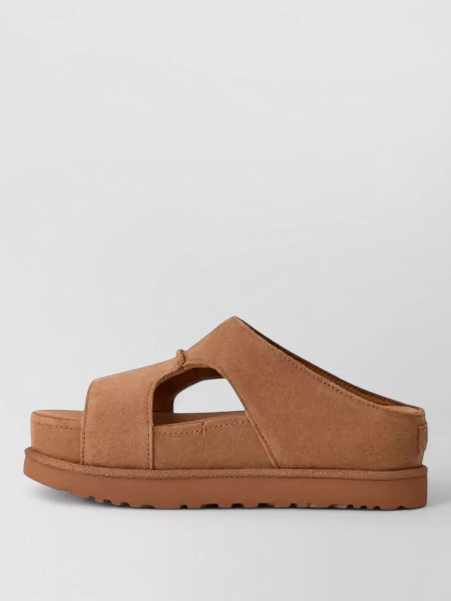 Ugg Suede Leather Cutout Slides