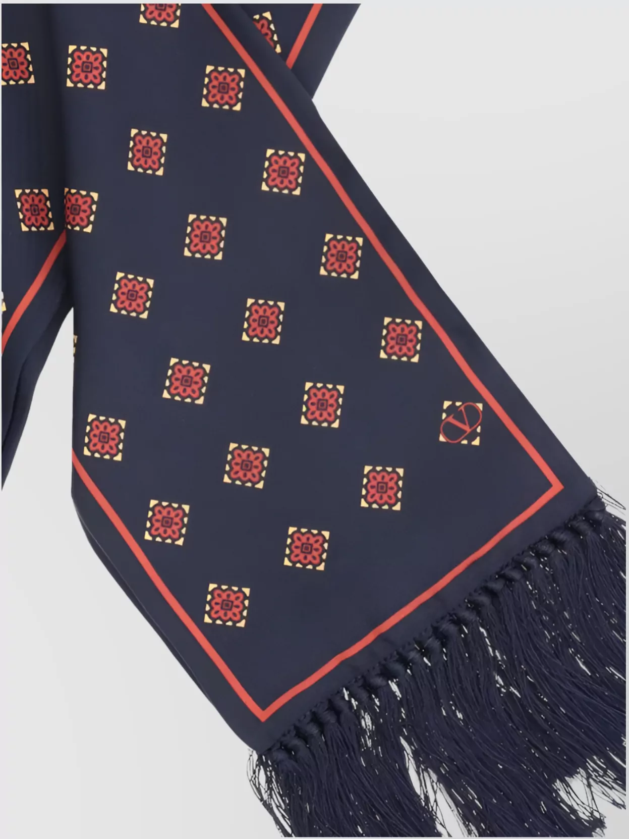 Valentino Garavani Modern Silk Scarf Featuring Geometric Pattern