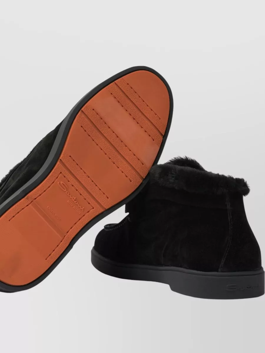 Santoni Suede Leather Fortune Loafers