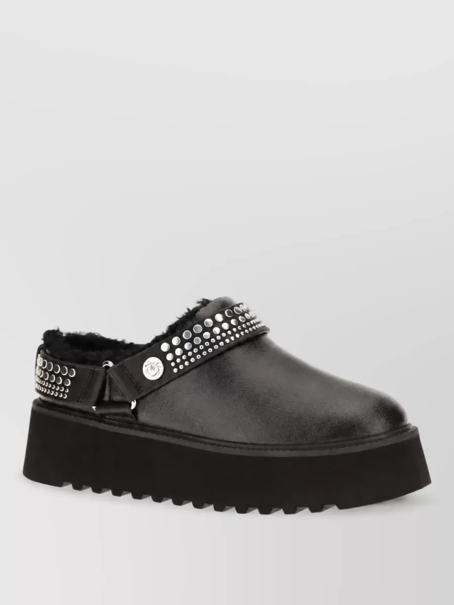 Pinko leather studded ankle boots