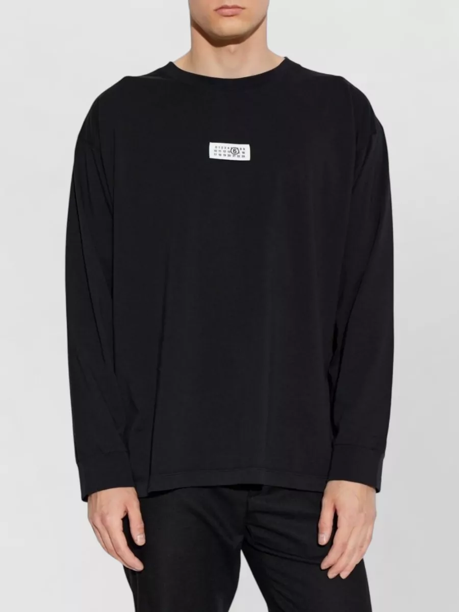 Mm6 Maison Margiela Cotton Logo Patch Long-Sleeve T-Shirt