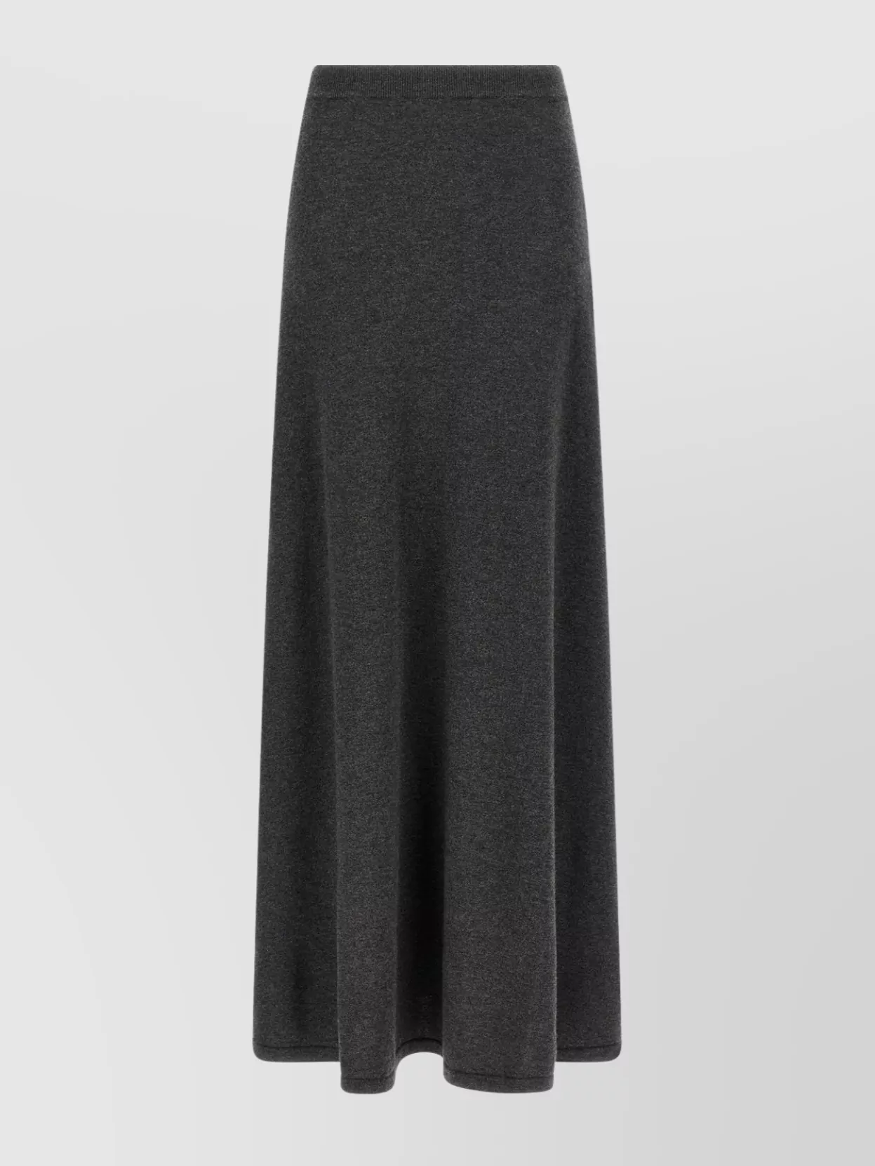 Balenciaga Long Wool Skirt Featuring Elastic Waistband In Gray