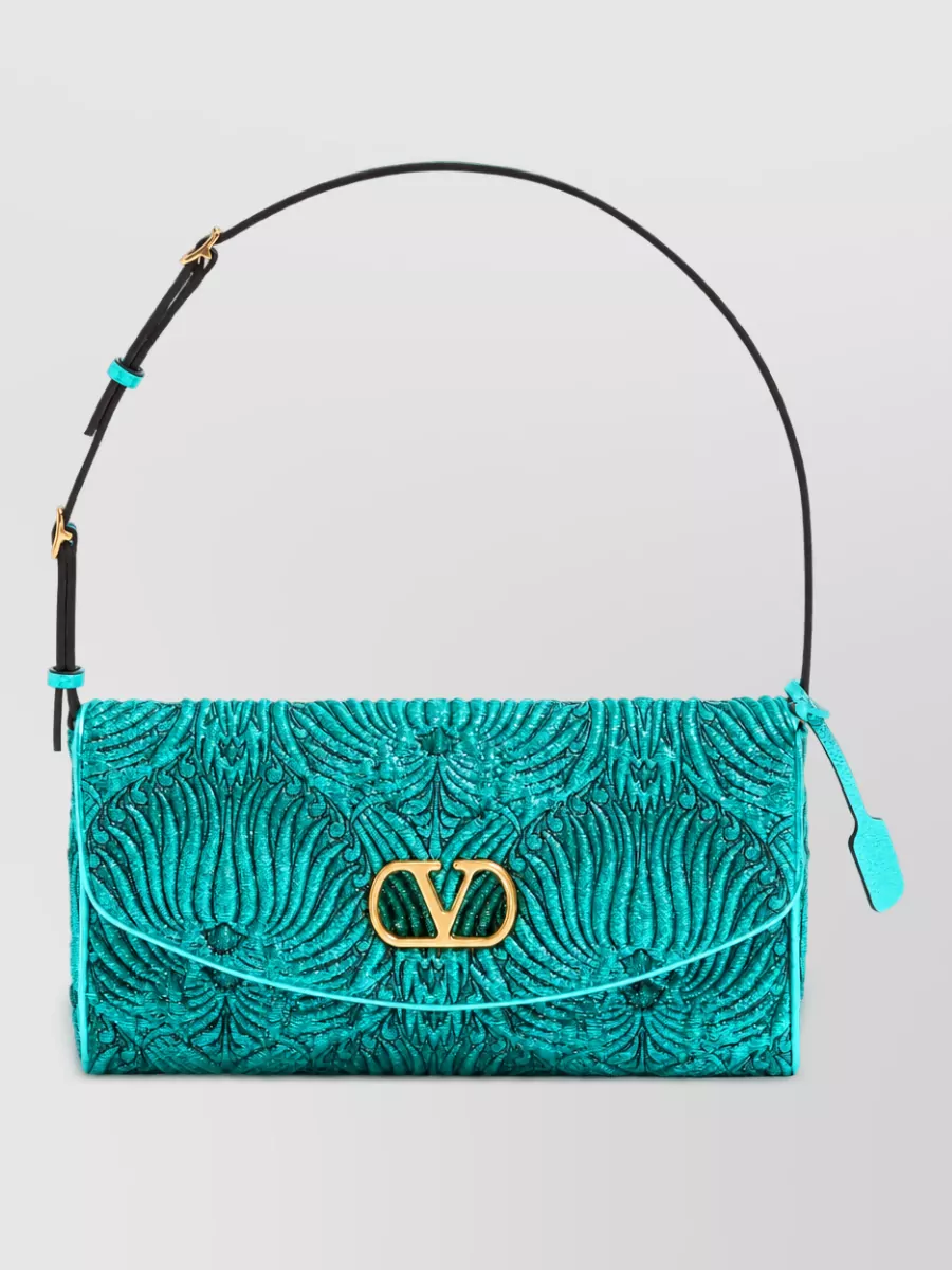 Valentino Garavani rockstud spike silk clutch bag