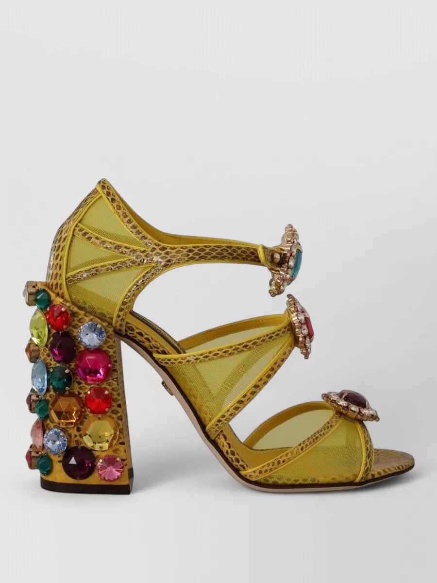 Dolce&Gabbana Leather Crystal-Embellished Sandals