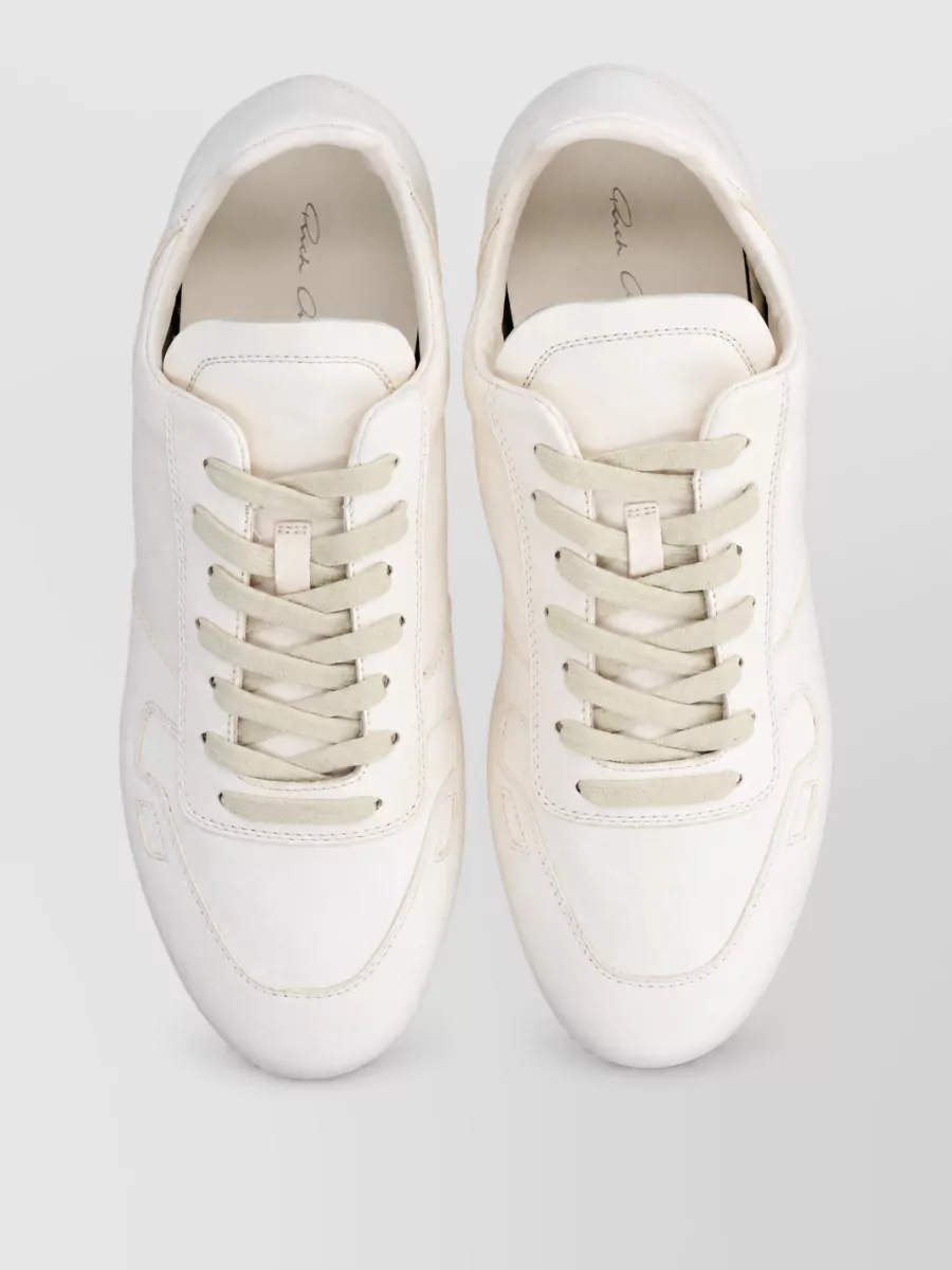 Rick Owens Leather Lace-Up Sneakers