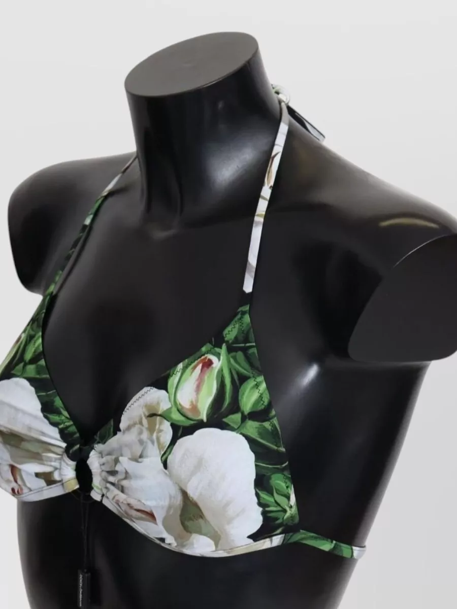 Dolce&Gabbana Floral-Print Halterneck Bikini Top