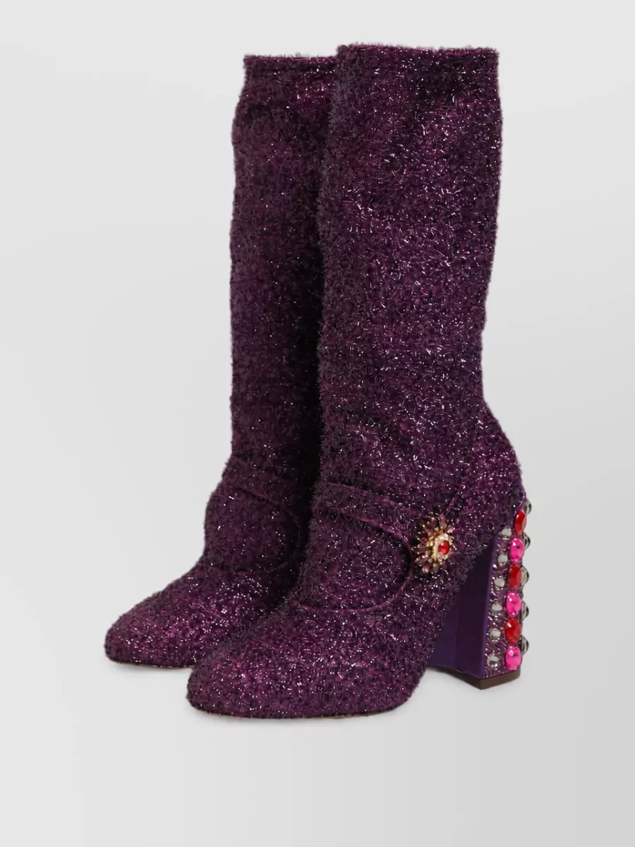 Dolce&Gabbana Crystal-Embellished High Boots