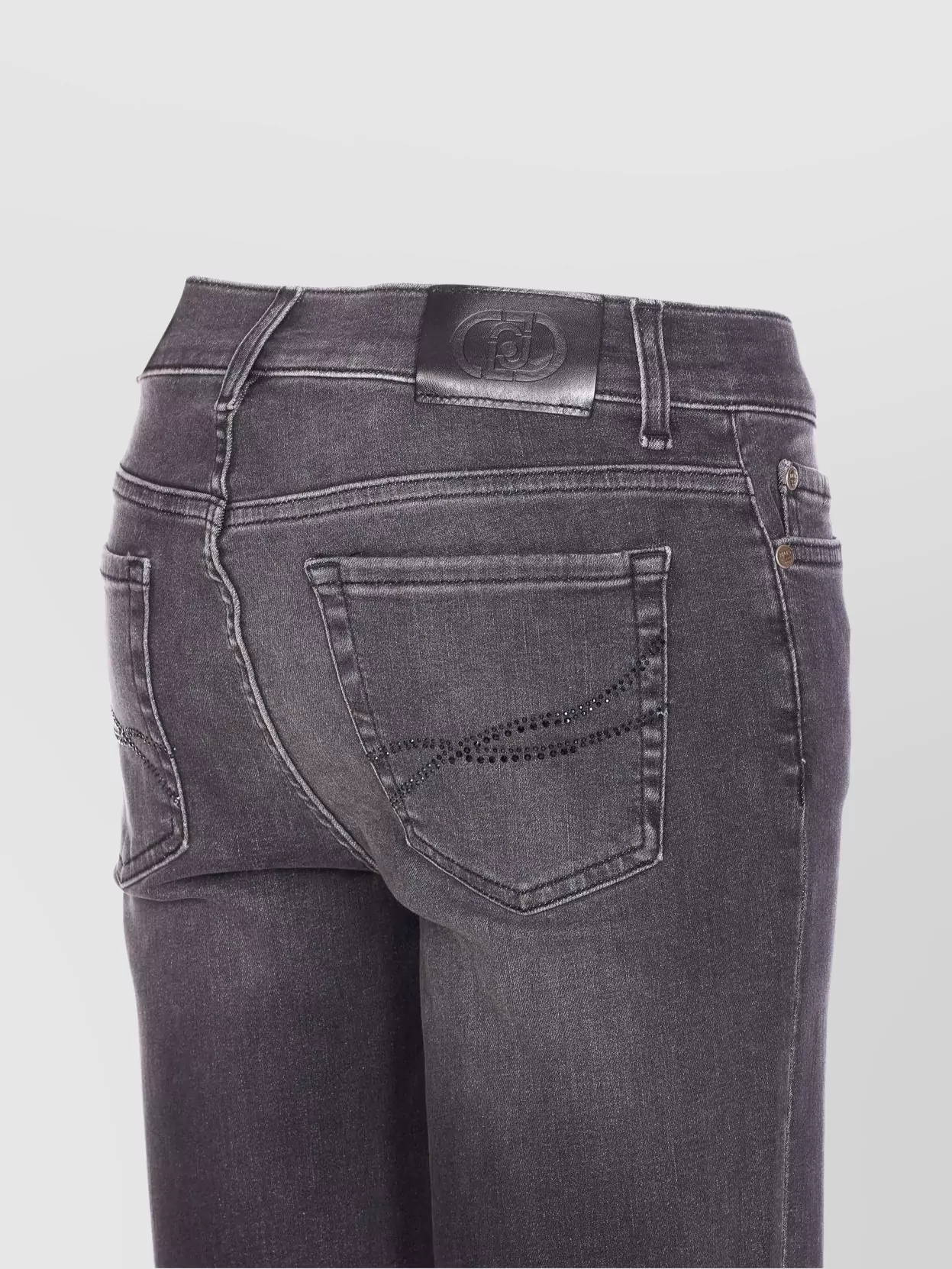 Liu Jo Faded Trousers With Belt Loops And Rivets