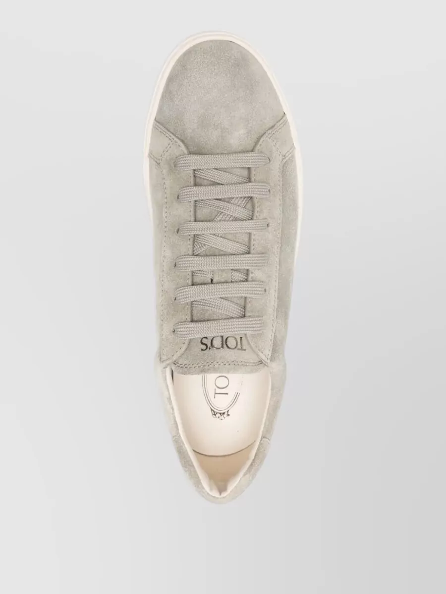 Tod's Reversed Suede Sneakers Round Toe Rubber Sole