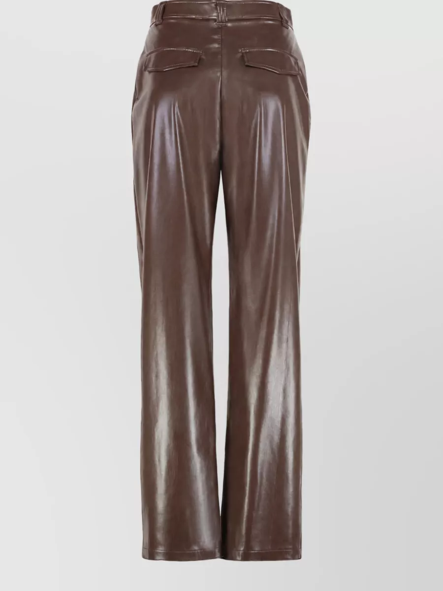 Pinko Leather Balloon High-Rise Trousers