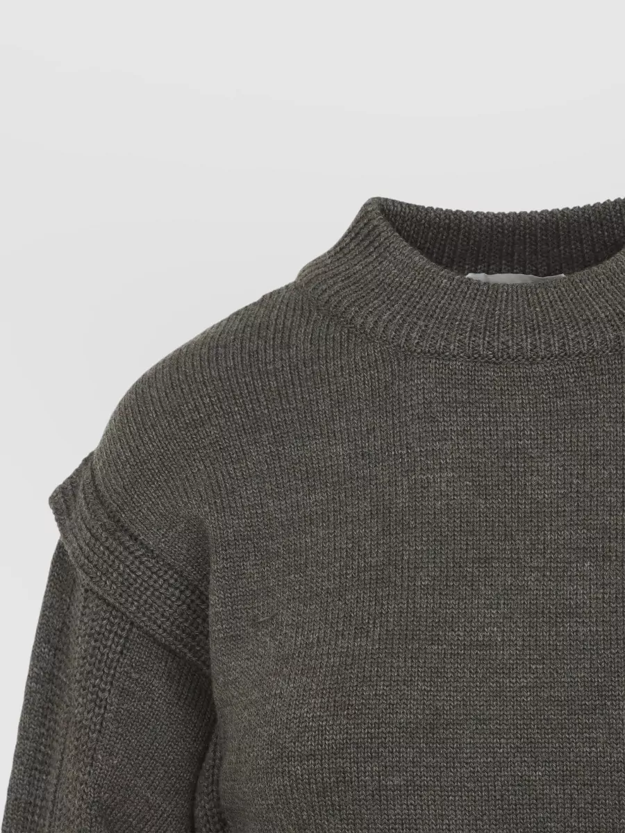 Alberta Ferretti Virgin Wool Fine-Knit Long-Sleeve Cutout Sweater