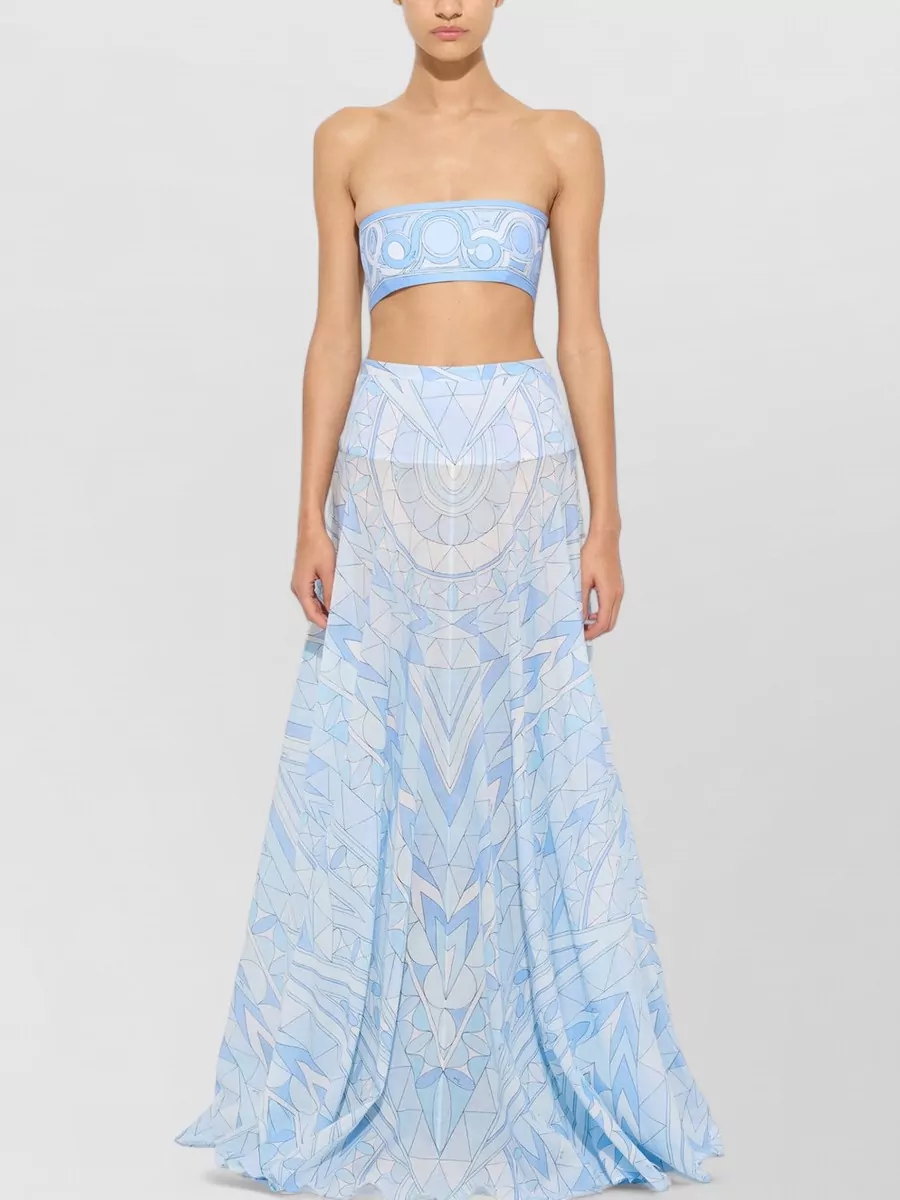 Pucci Cotton Skirt Geometric Motif