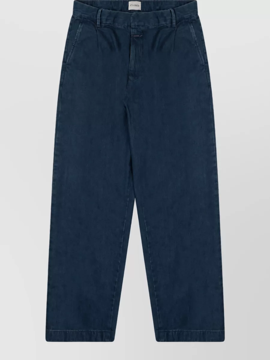 Closed denim straight-leg trousers