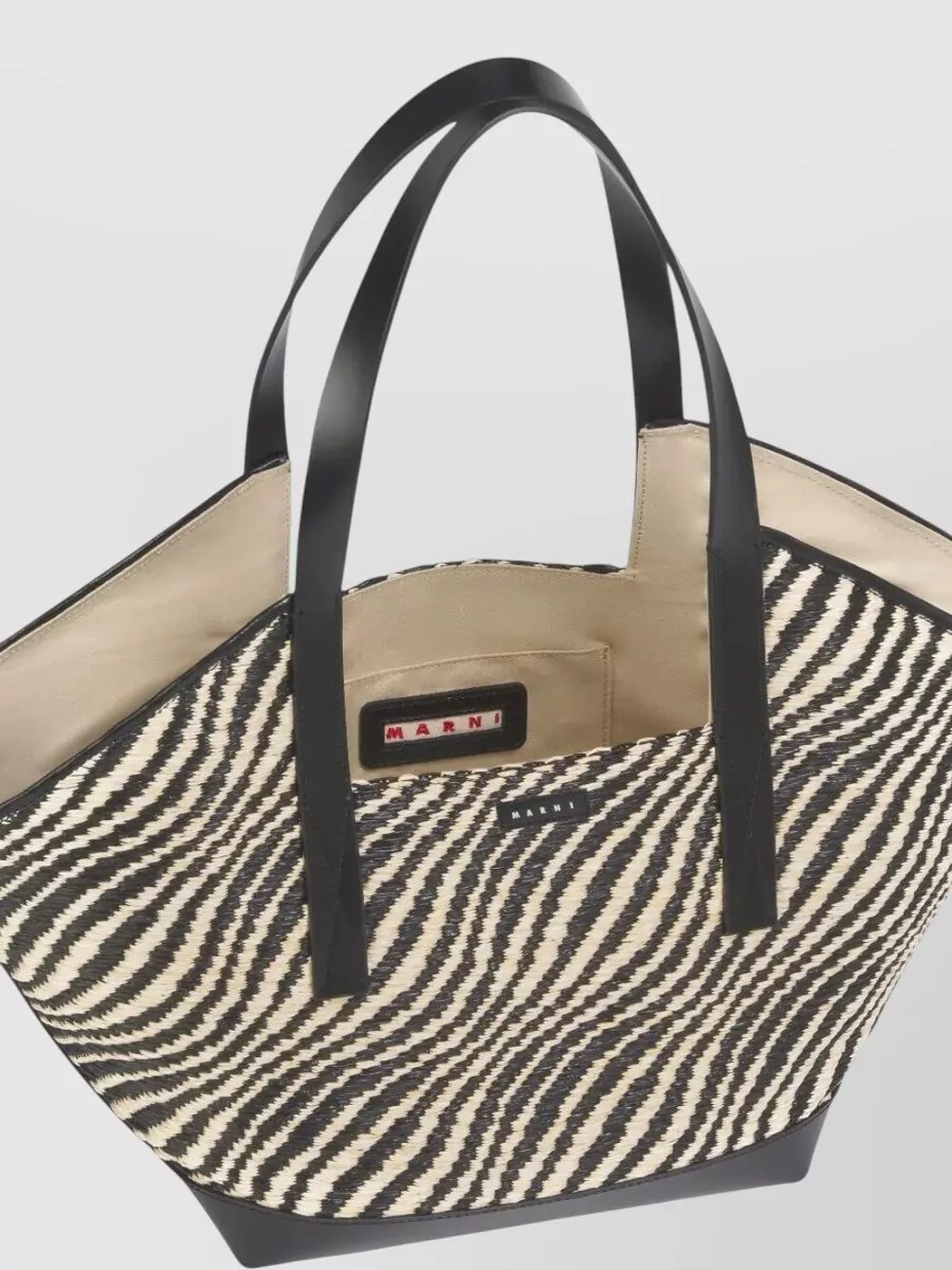 Marni Small Tote Bag Dual Handles Zebra Pattern