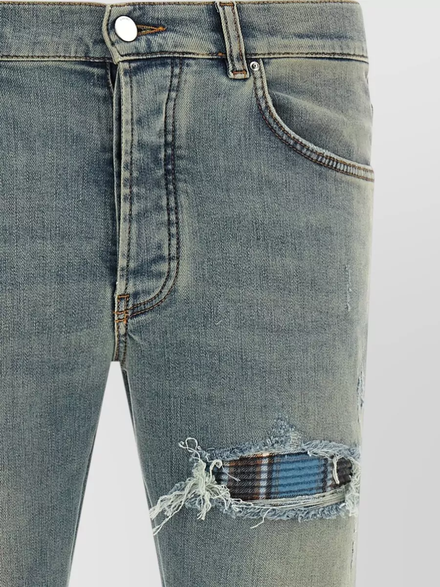 Amiri Flannel Mx1 Skinny Denim Jeans