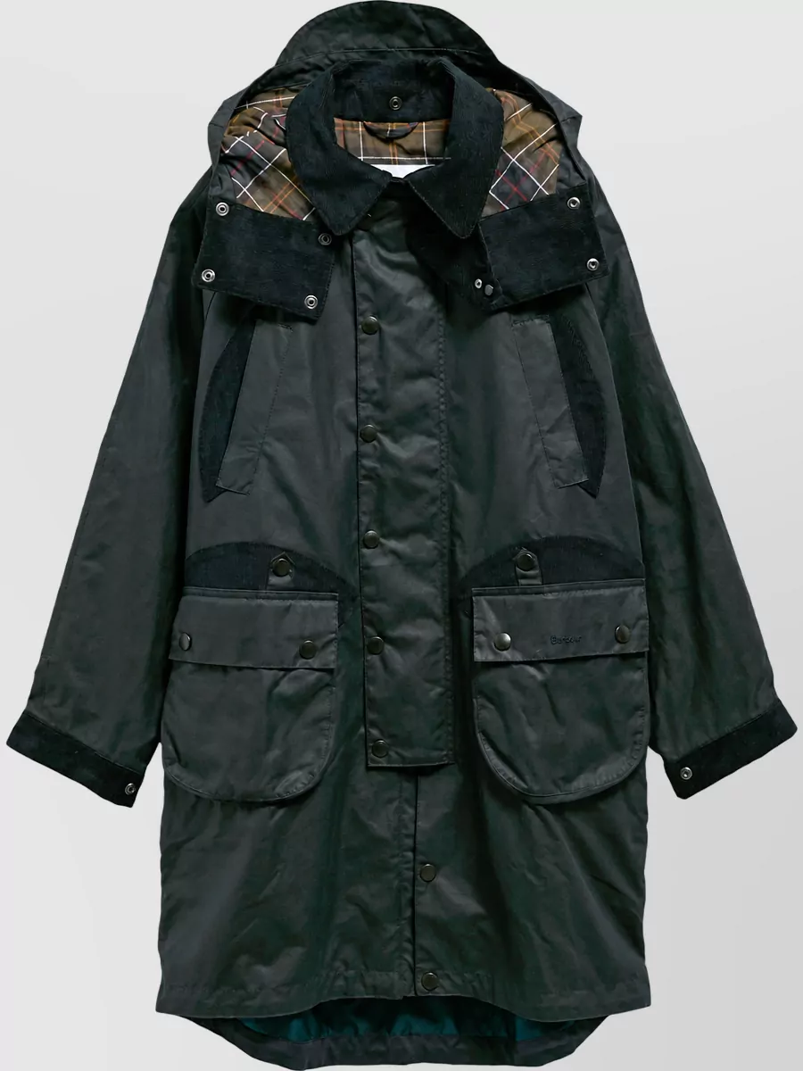 Barbour Waxed cotton long padded coat