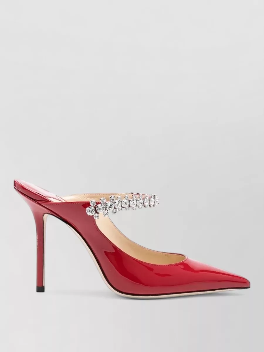Jimmy Choo Crystal-Embellished Leather Pointed-Toe Pumps