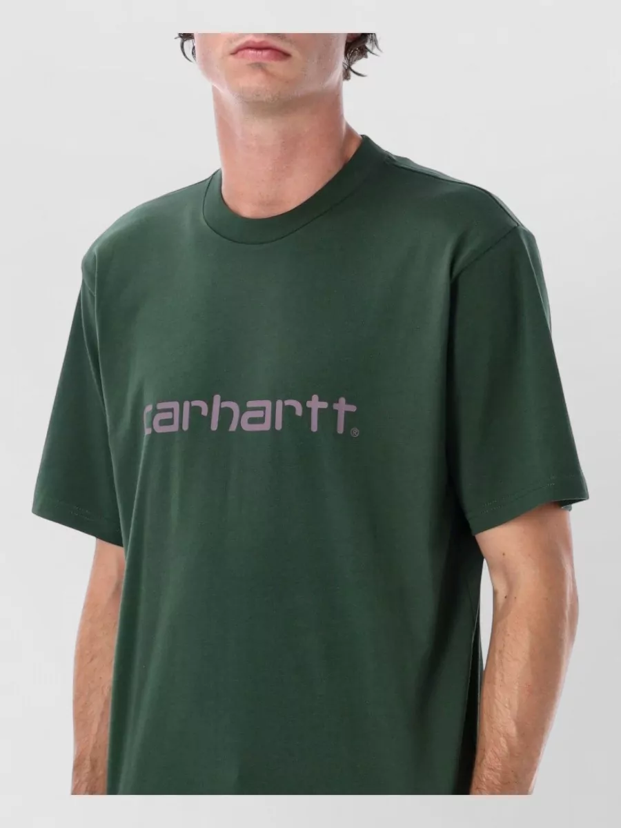 Carhartt Wip Script Logo Cotton Jersey Crew Neck T-Shirt