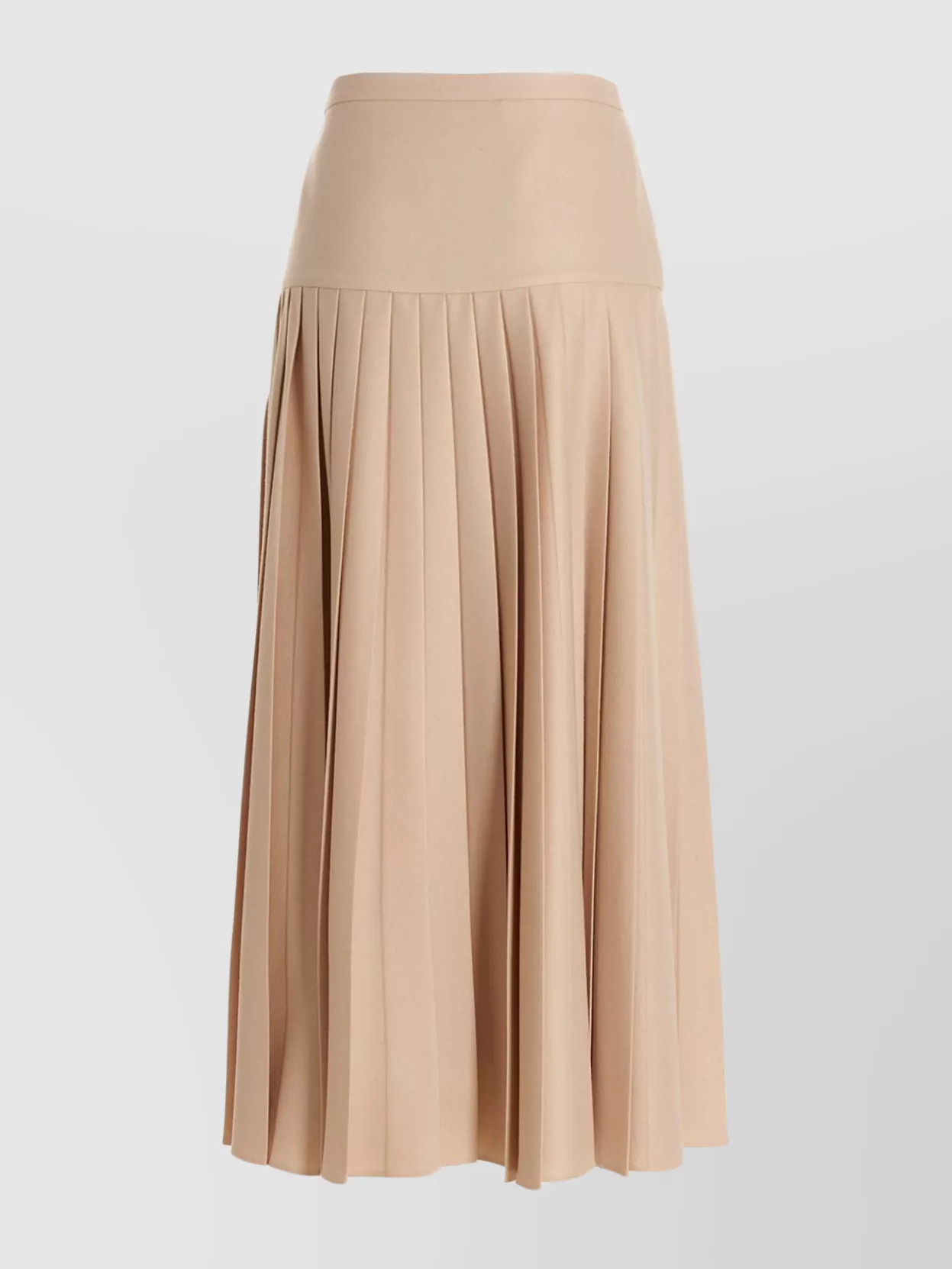 Gucci High-waisted Pleated Flannel Midi Skirt In Neutral