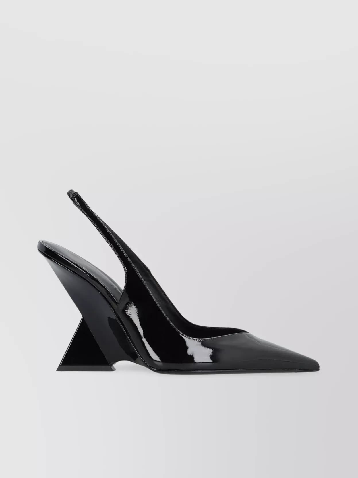 The Attico Pointed Toe Sculptural Heel Glossy Finish Pumps