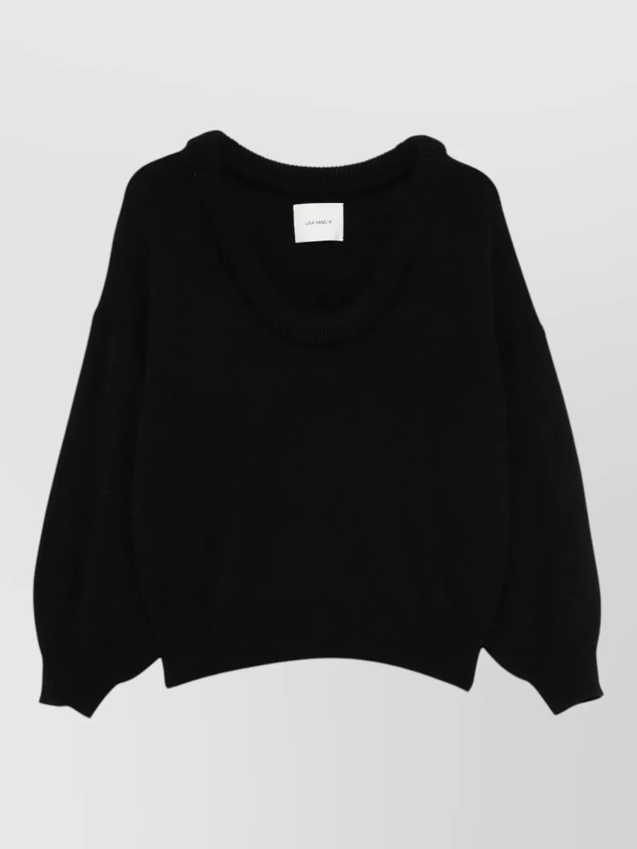 Lisa Yang Cashmere off-shoulder long-sleeve sweatshirt