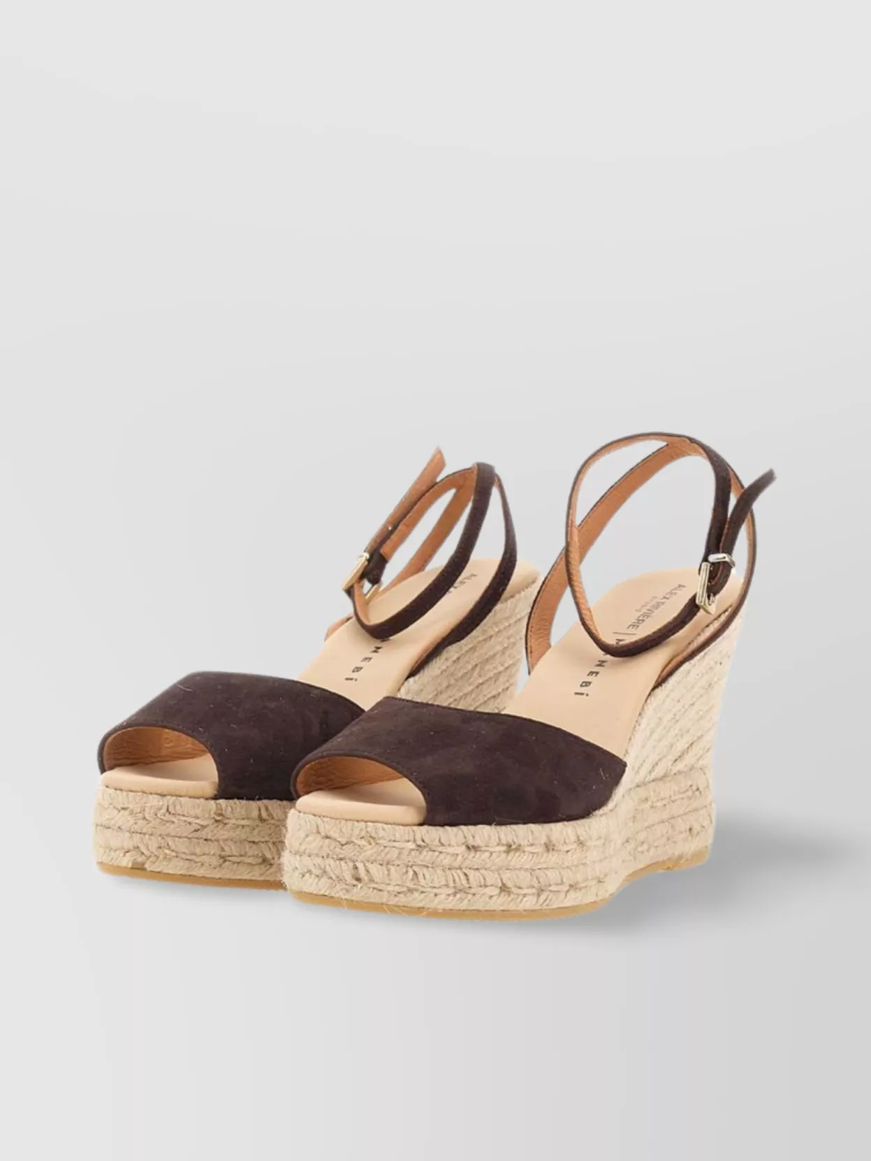 Shop Manebi "vicky" Wedge Suede Sandals