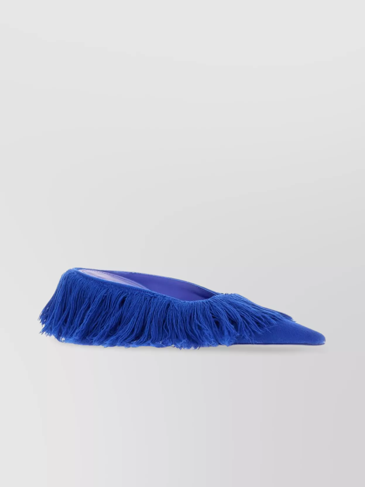 Ferragamo Fabric Mules With Fringe Detailing And Pointed Toe