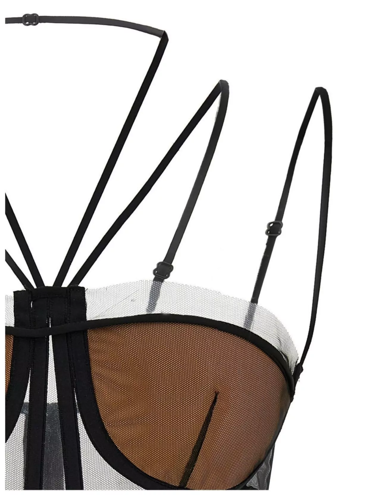 Nensi Dojaka Sheer Strappy Corset Top