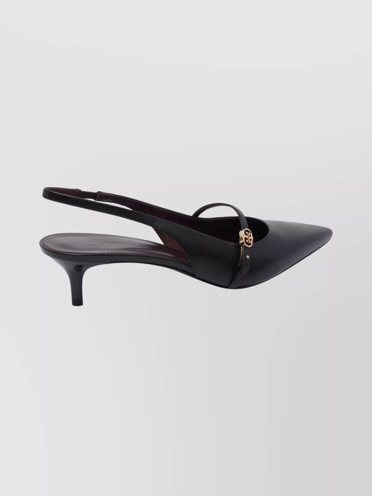 Tory Burch Double T Buckle Slingback Kitten Heel Sandals